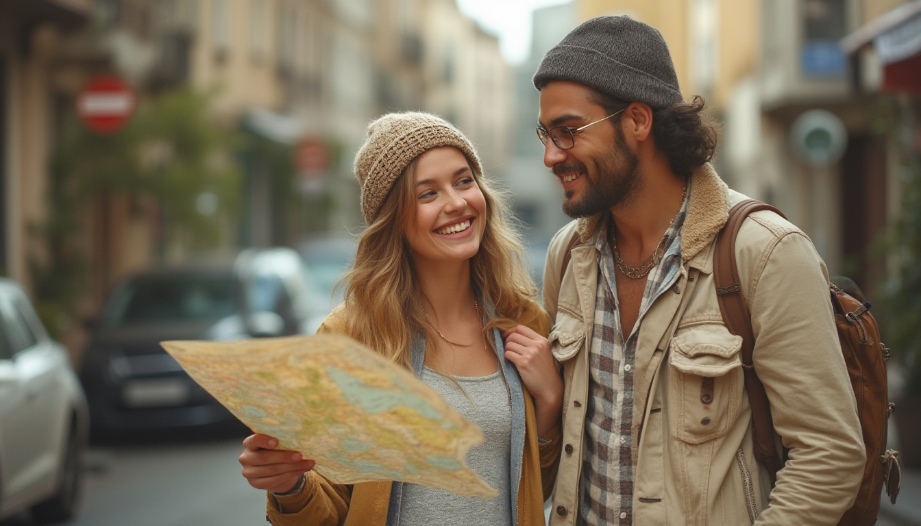 Couple planning a trip